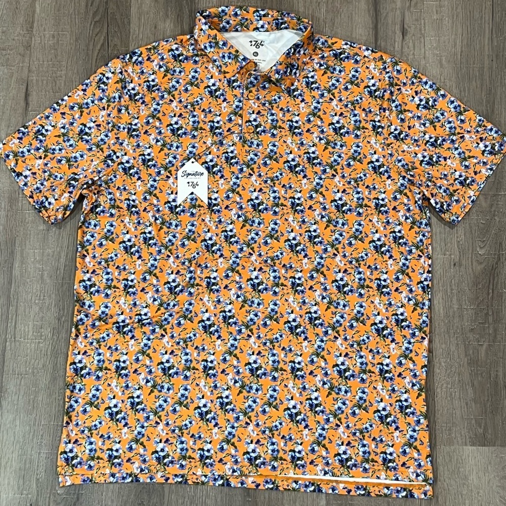 NWT 1764 XL Performance Signature Collection Floral Paisley Golf Shirt